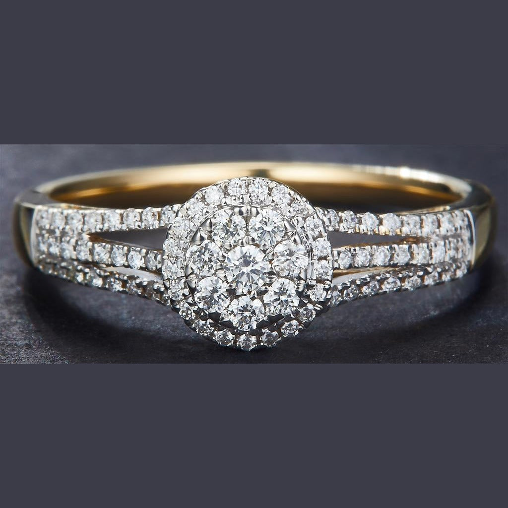 0.28 Ct. Diamond 14 Kt Gold (Yellow). Ring. (Women). Size 7.5
