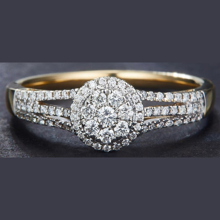 0.28 Ct. Diamond 14 Kt Gold (Yellow). Ring. (Women). Size 7.5