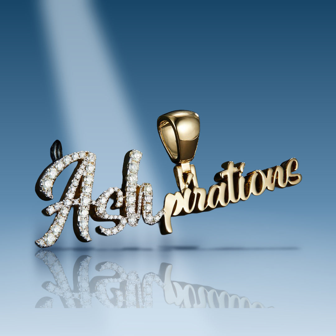 Yellow gold diamond ASHPIRATIONS pendant