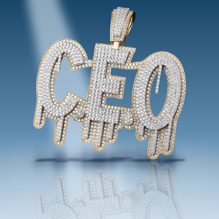 Yellow gold diamond CEO drip pendant