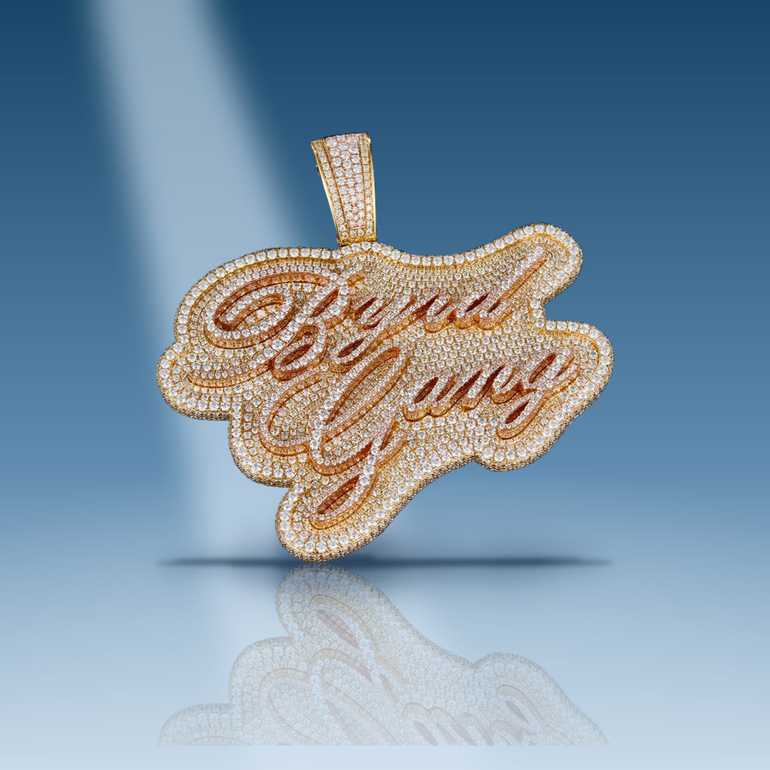 18.49 Carats. Diamond 14 Kt Gold (Yellow). CUSTOM BYRD Pendant - Iceberg Diamonds