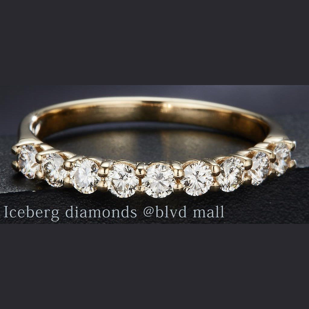 0.6 Ct. Diamond 14 Kt Gold (Yellow). Wedding Band Wedding Band. (Women). Size 7