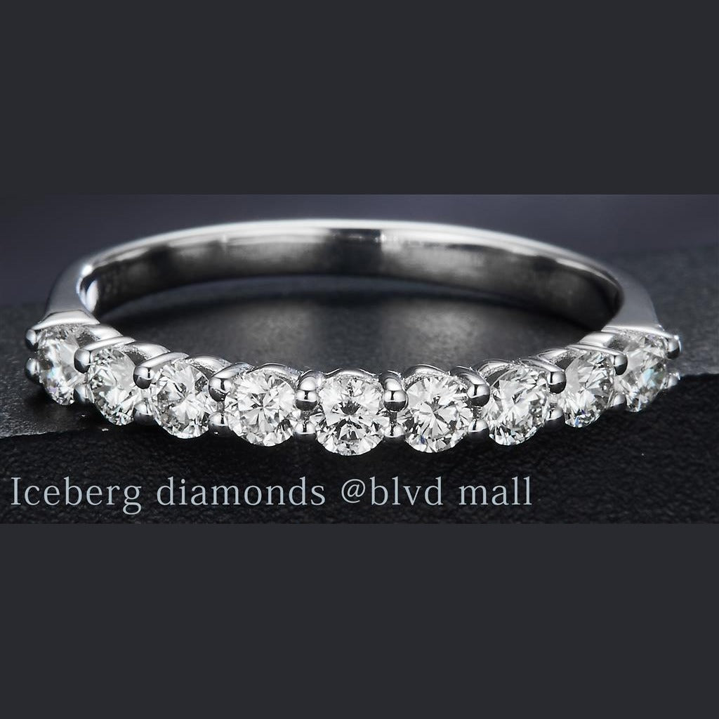 0.6 Ct. Diamond 14 Kt Gold (White). Wedding Band Wedding Band. (Women). Size 7