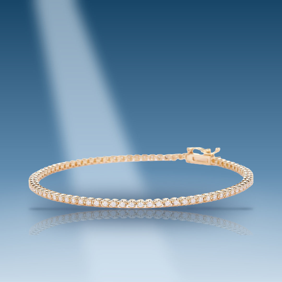 Yellow gold moissanite tennis bracelet