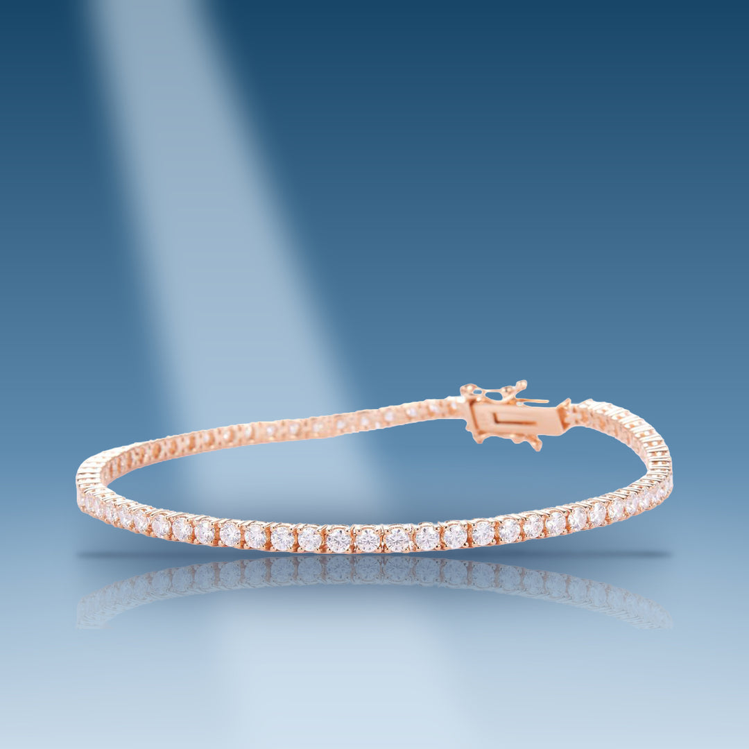 Rose gold moissanite tennis bracelet