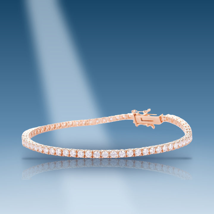 Rose gold moissanite tennis bracelet