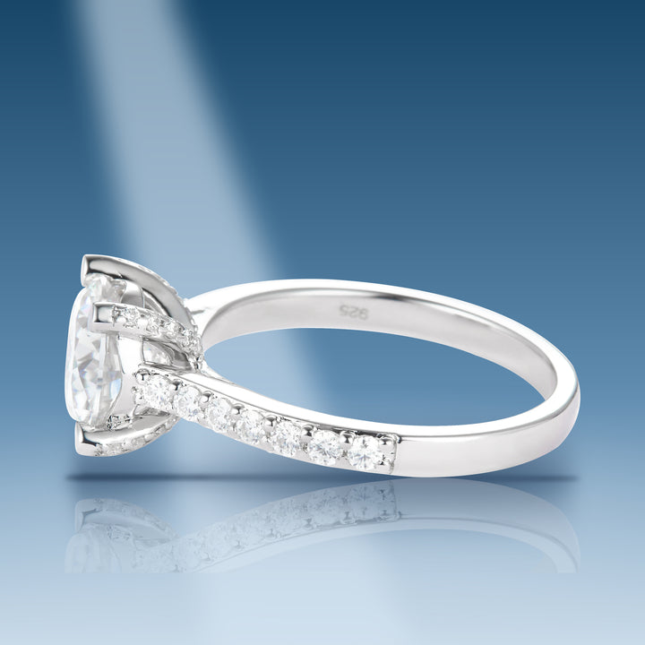 Sterling silver moissanite ring