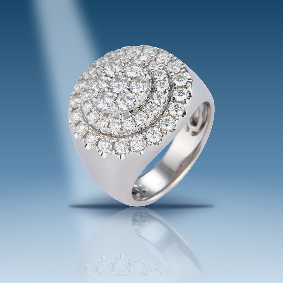 Sterling silver moissanite men's ring
