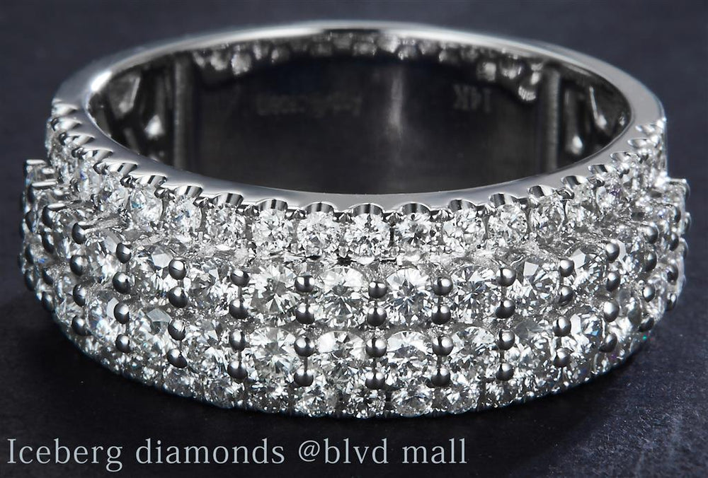 White gold diamond wedding band ring