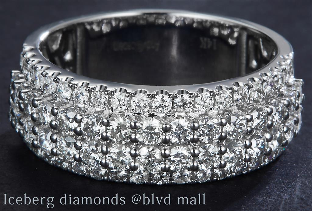 1.973 Ct. Diamond 14 Kt Gold (White). Wedding Band Ring. (Men). Size 10