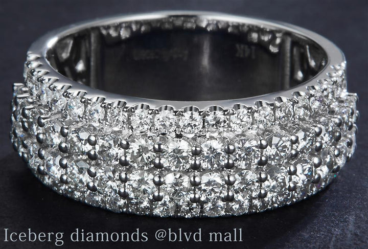 1.973 Ct. Diamond 14 Kt Gold (White). Wedding Band Ring. (Men). Size 10