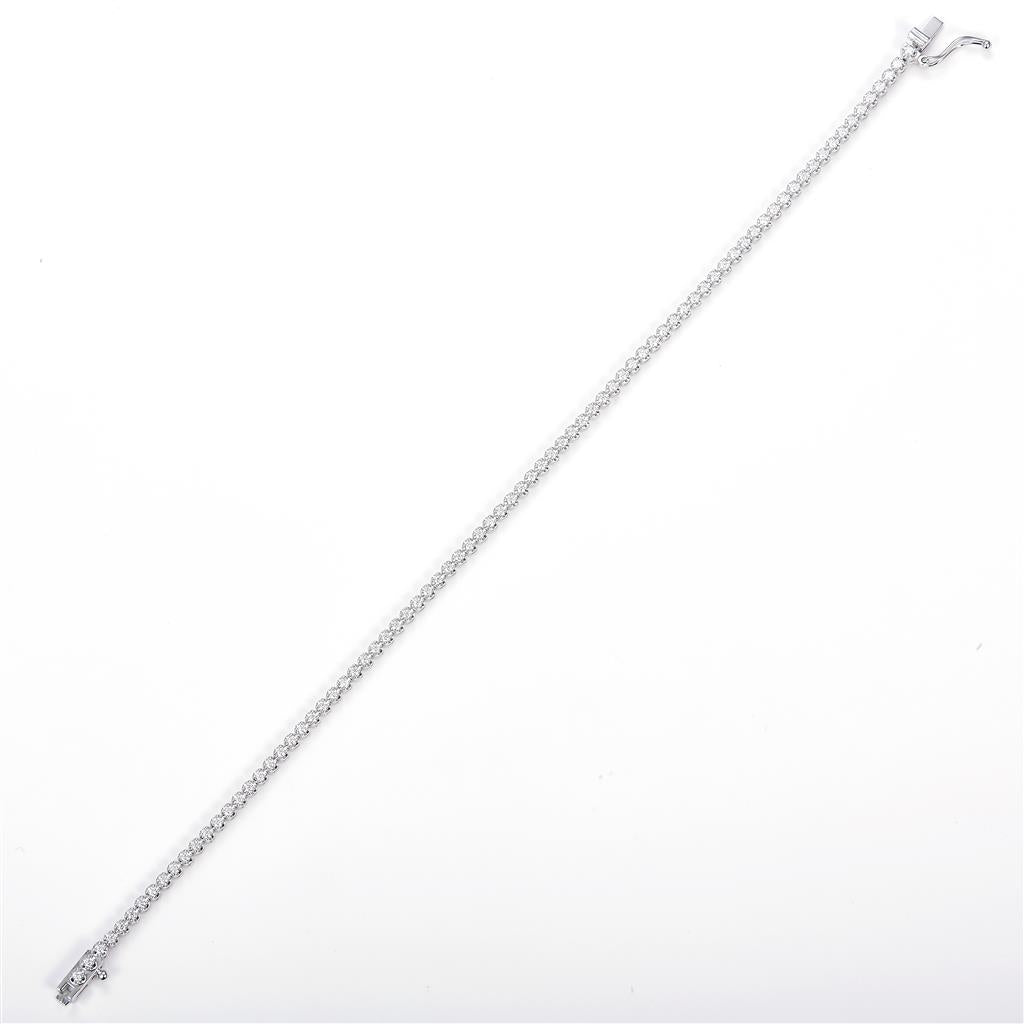 0.82 Ct. Moissanite 14 Kt Gold (White). Tennis Bracelet. (Unisex). 7 in Long. 1.8 mm Wide