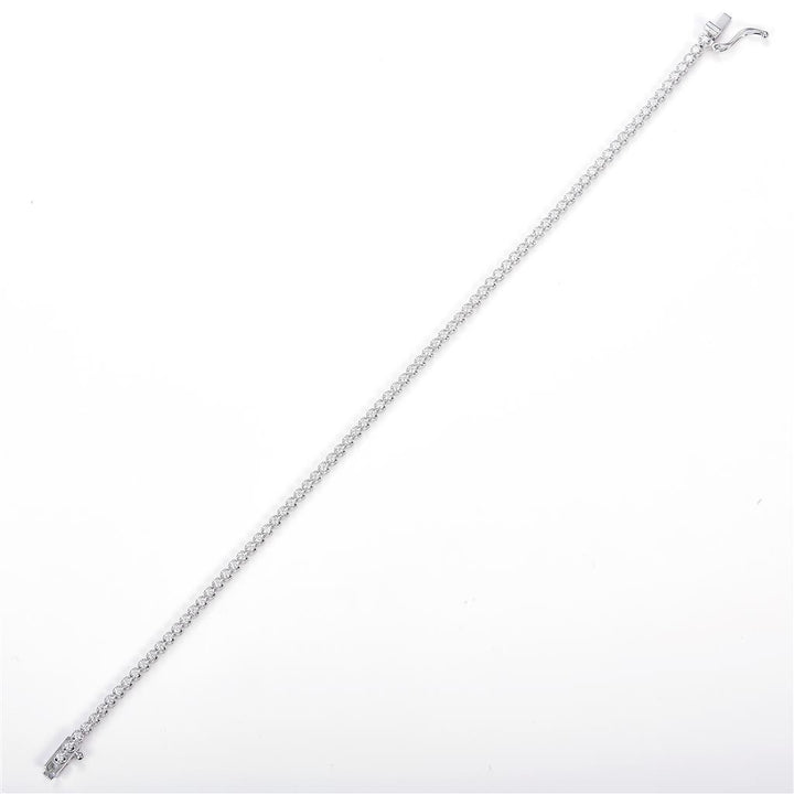 0.82 Ct. Moissanite 14 Kt Gold (White). Tennis Bracelet. (Unisex). 7 in Long. 1.8 mm Wide