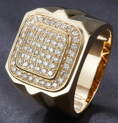 0.795 Ct. Diamond 10 Kt Gold (Yellow). Ring. (Men). Size 10
