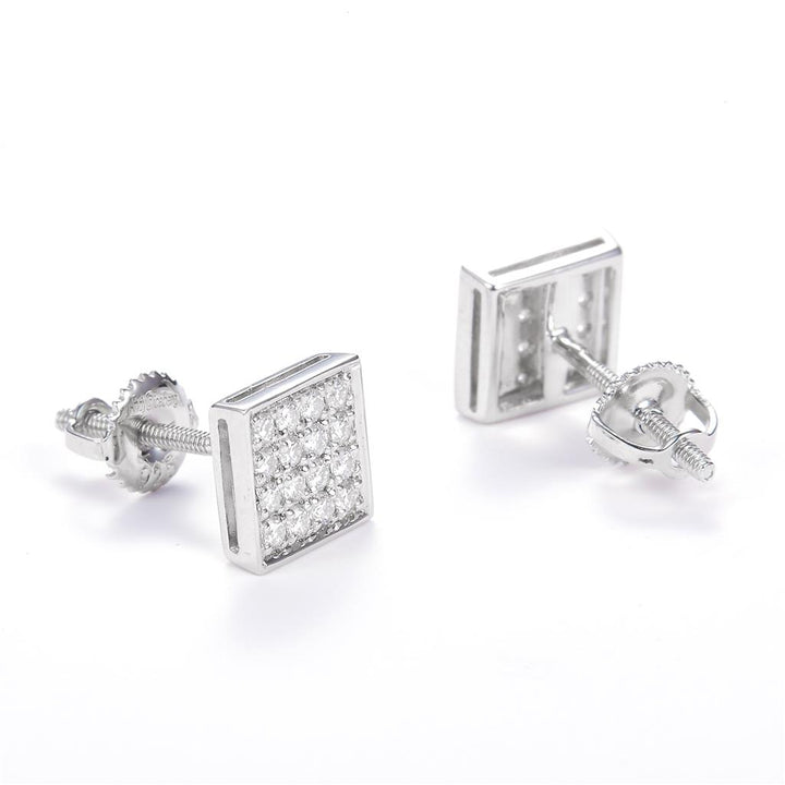 0.25 Ct. Moissanite Sterling Silver (White). Studs Earrings. (Unisex).