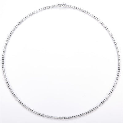 6.54 Ct. Diamond 14 Kt Gold (White). Tennis Chain. (Unisex). 16 in Long. 2.3 mm Wide