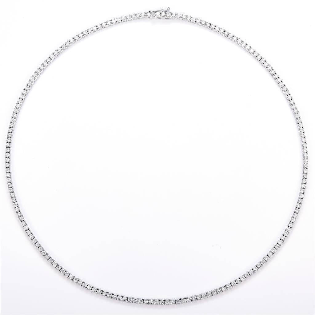 4.67 Ct. Diamond 14 Kt Gold (White). Tennis Chain. (Unisex). 16 in Long. 2.3 mm Wide