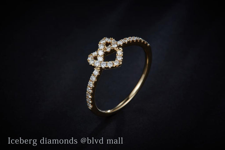 0.345 Ct. Diamond 14 Kt Gold (Yellow). Heart Style Ring. (Women). Size 7.5