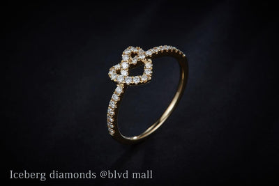 0.345 Ct. Diamond 14 Kt Gold (Yellow). Heart Style Ring. (Women). Size 7.5