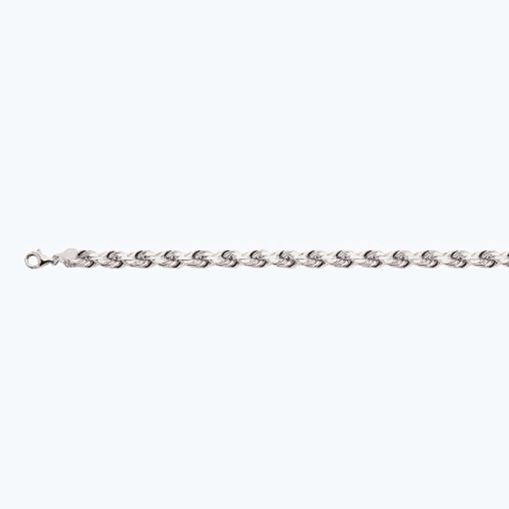 10K 8MM WHITE GOLD SOLID DC ROPE 20" CHAIN NECKLACE (AVAILABLE IN LENGTHS 7" - 30")