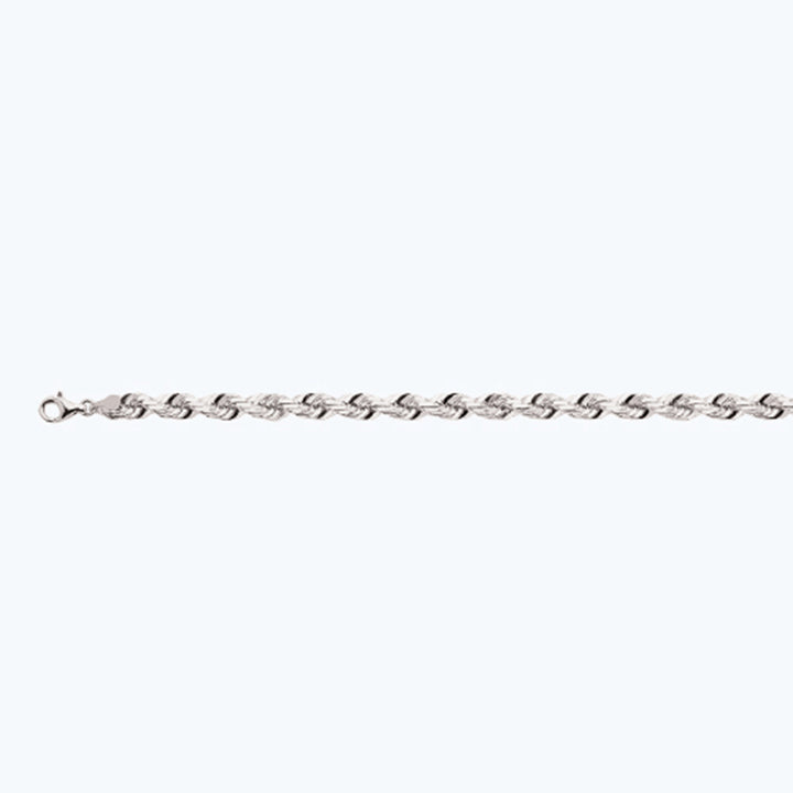 10K 7MM WHITE GOLD SOLID DC ROPE 22" CHAIN NECKLACE (AVAILABLE IN LENGTHS 7" - 30")