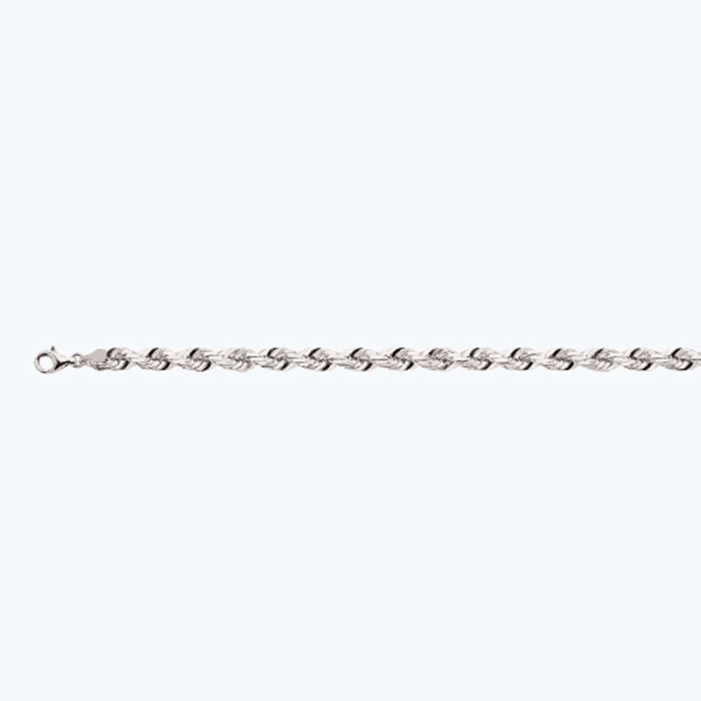 10K 7MM WHITE GOLD SOLID DC ROPE 26" CHAIN NECKLACE (AVAILABLE IN LENGTHS 7" - 30")