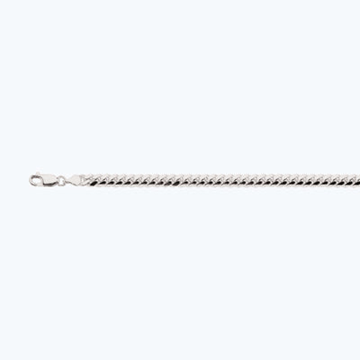 10K 5MM WHITE GOLD SOLID MIAMI CUBAN 18" CHAIN NECKLACE (AVAILABLE IN LENGTHS 7" - 30")