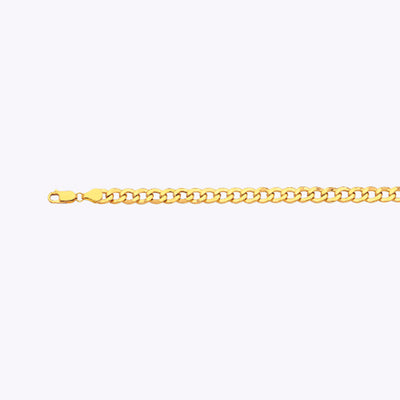 10K 6.5MM YELLOW GOLD HOLLOW CURB 18" CHAIN NECKLACE (AVAILABLE IN LENGTHS 7" - 30")