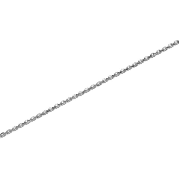 10K WHITE GOLD DC ROLO  043 GAUGE 18" CHAIN NECKLACE (AVAILABLE IN LENGTHS 7" - 30")