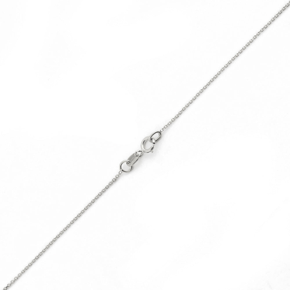10K WHITE GOLD DC ROLO  033 GAUGE 22" CHAIN NECKLACE (AVAILABLE IN LENGTHS 7" - 30")