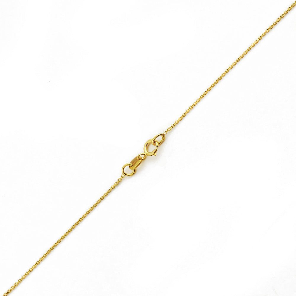 14K YELLOW GOLD DC ROLO  043 GAUGE 24" CHAIN NECKLACE (AVAILABLE IN LENGTHS 7" - 30")
