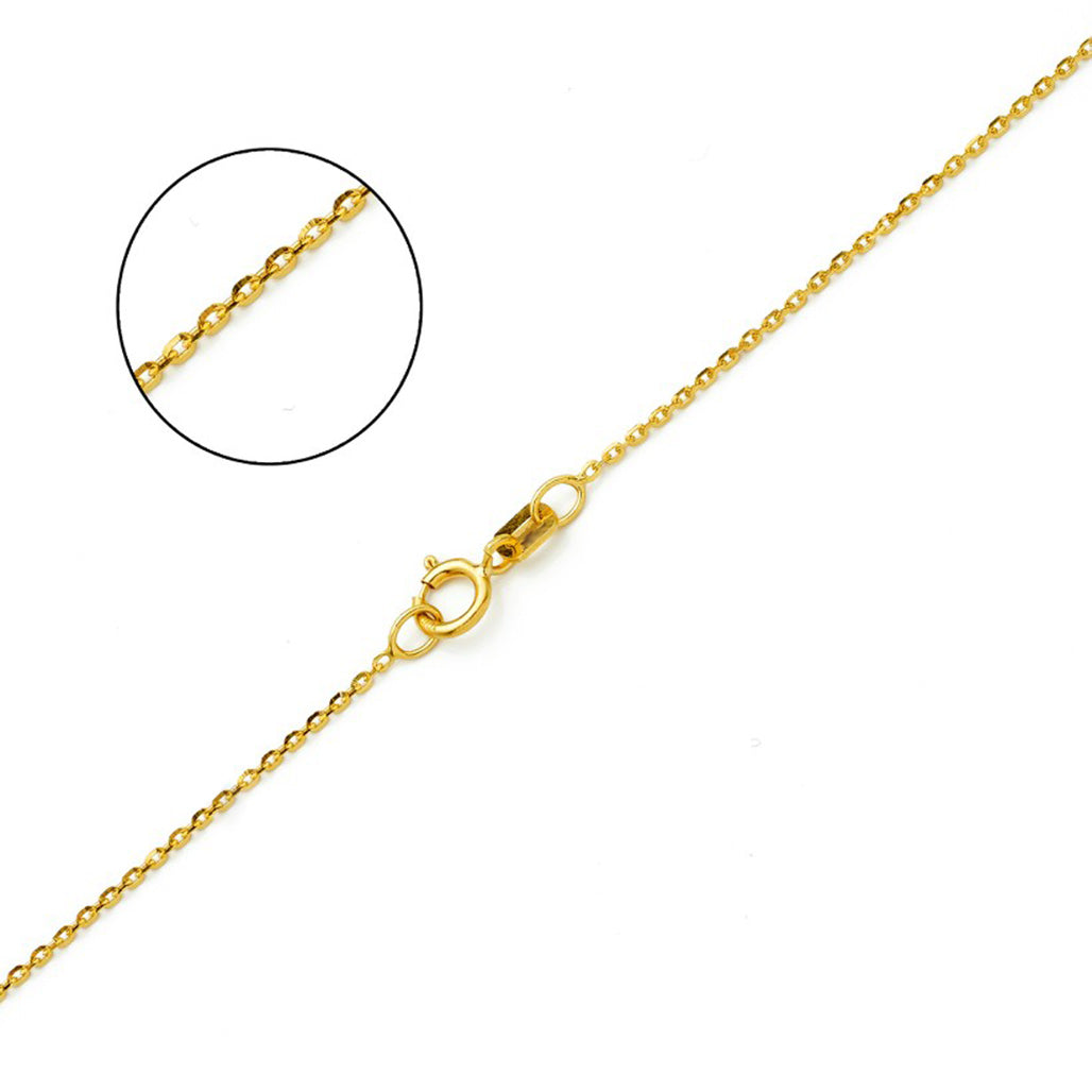 10K YELLOW GOLD DC ROLO  043 GAUGE 24" CHAIN NECKLACE (AVAILABLE IN LENGTHS 7" - 30")