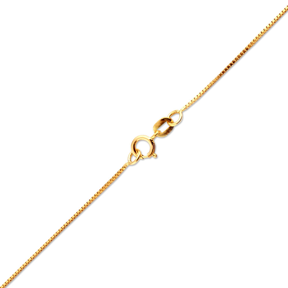 14K YELLOW GOLD BOX 050 GAUGE 20" CHAIN NECKLACE (AVAILABLE IN LENGTHS 7" - 30")
