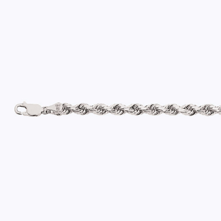 14K 5MM WHITE GOLD SOLID DC ROPE 22" CHAIN NECKLACE (AVAILABLE IN LENGTHS 7" - 30")
