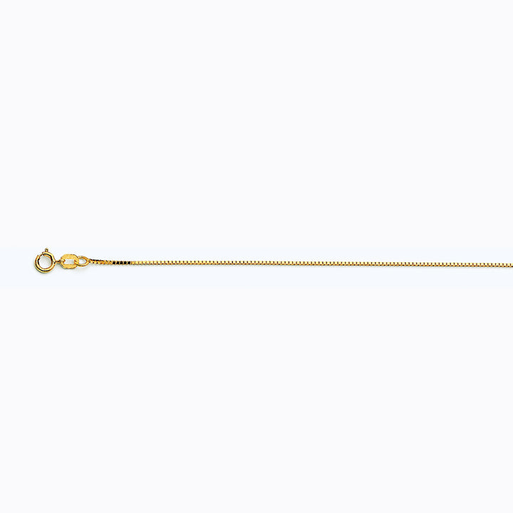 14K YELLOW GOLD BOX 050 GAUGE 20" CHAIN NECKLACE (AVAILABLE IN LENGTHS 7" - 30")