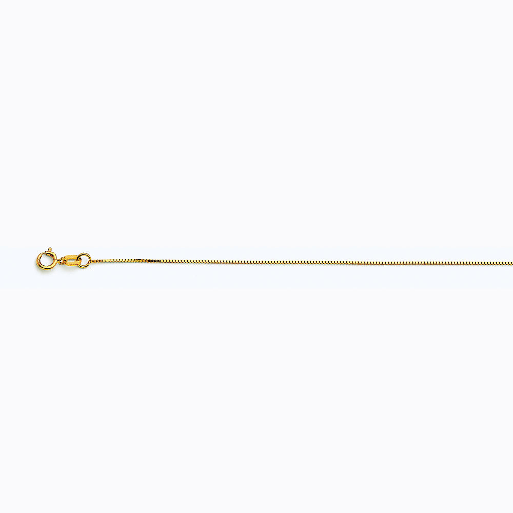10K YELLOW GOLD BOX 040 GAUGE 22" CHAIN NECKLACE (AVAILABLE IN LENGTHS 7" - 30")