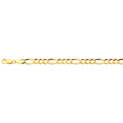 10K 5.5MM YELLOW GOLD SOLID FIGARO 20" CHAIN NECKLACE (AVAILABLE IN LENGTHS 7" - 30")