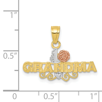 10K Two-Tone w/White Rhodium &num;1 GRANDMA Charm