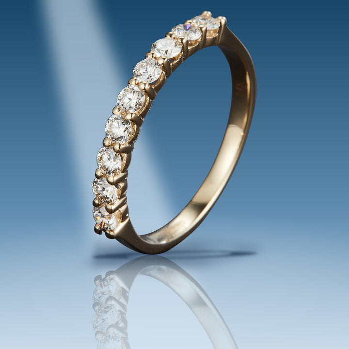 Yellow gold diamond wedding band