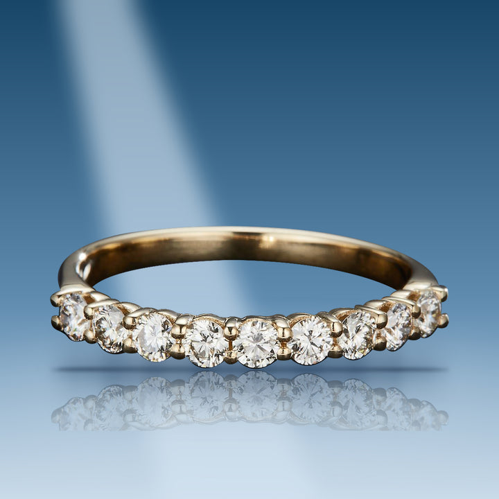 Yellow gold diamond wedding band