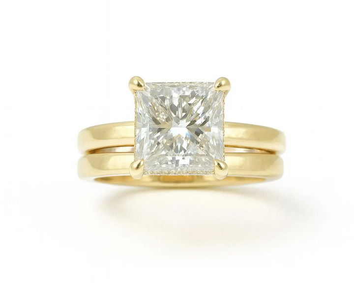 2.5 Ct. Diamond 10 Kt Gold (Yellow). Princess Cut Ring. (Women). Size 7