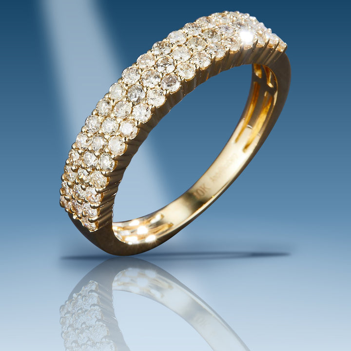 Yellow gold diamond wedding band ring