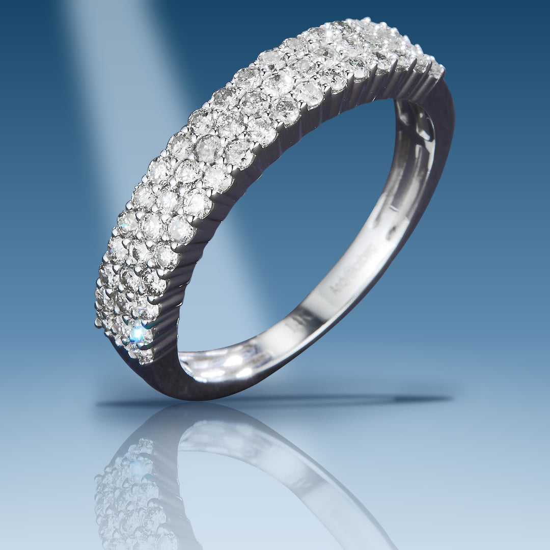 White gold diamond wedding band ring