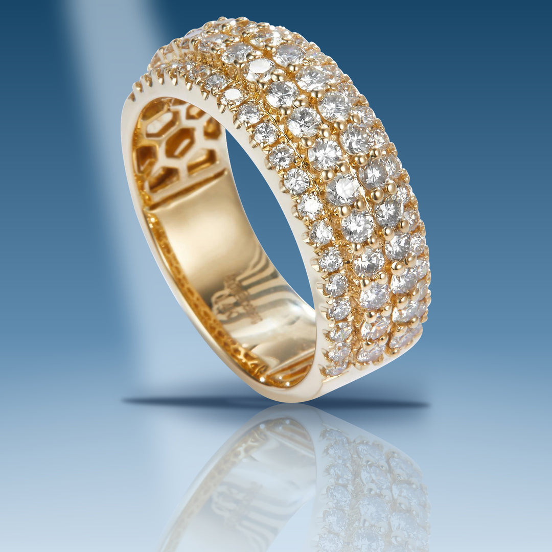 Yellow gold diamond wedding band