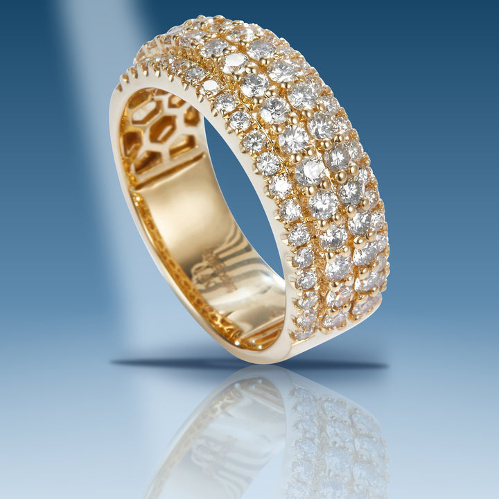 Yellow gold diamond wedding band