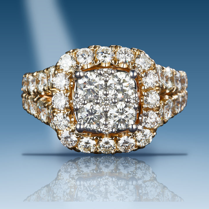 Yellow gold diamond ring