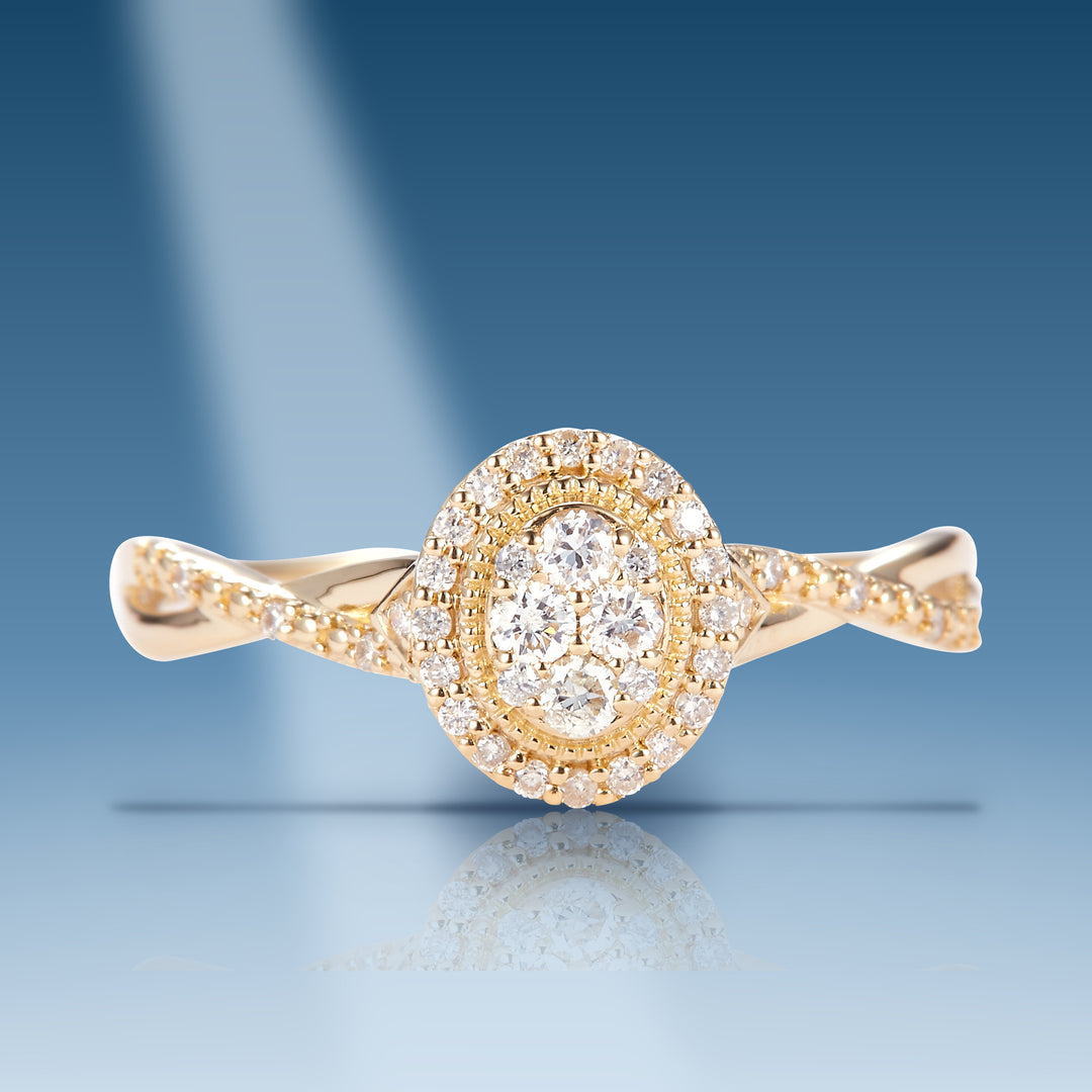 Yellow gold diamond ring