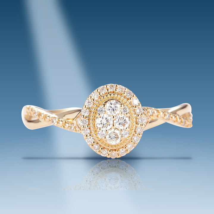 Yellow gold diamond ring