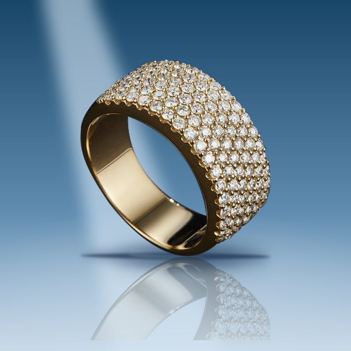Yellow gold diamond wedding band ring