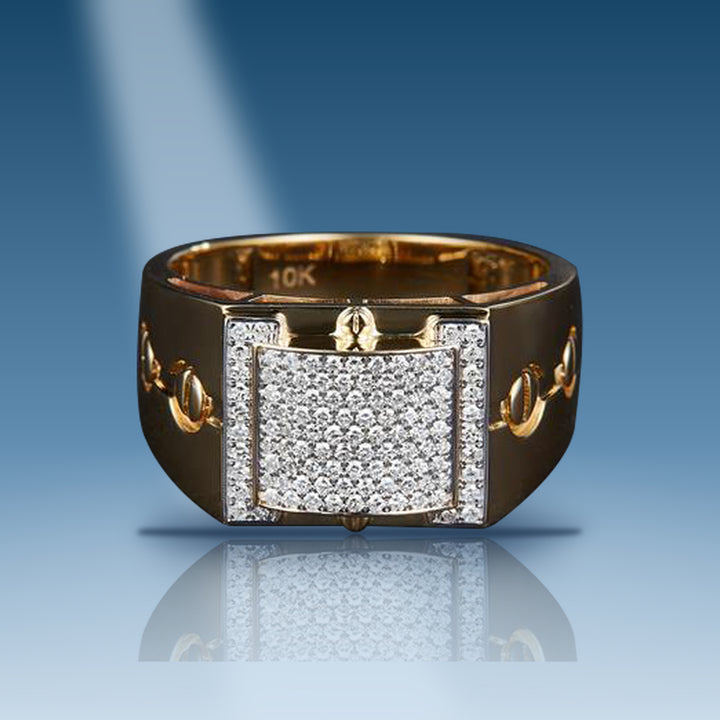 Yellow gold diamond ring